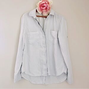 Bella Dahl Split Back Button Down Shirt Medium White